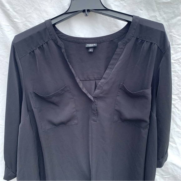 Torrid Black Blouse Harper Georgette Pullover 3/4 Sleeve Office Career Sz 5XL - Picture 4 of 10